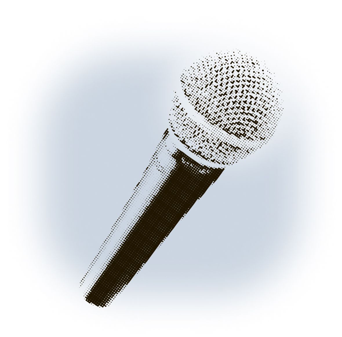 Ein Mikrophone vor einem hellgrauen, unauffälligen Hintergrund.