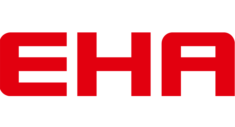 Logo mit den drei roten Großbuchstaben EHA. Beim Anklicken verschiebt sich die Ansicht.